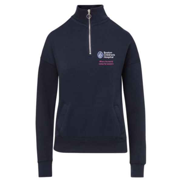 BCH Women's Cloud Fleece Quarter-Zip Sweatshirt - Navy Blue Thumbnail